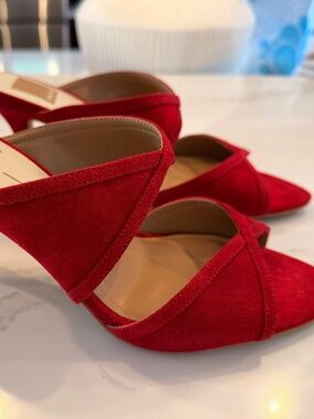 Dolce Vita red suede sandals heels 8